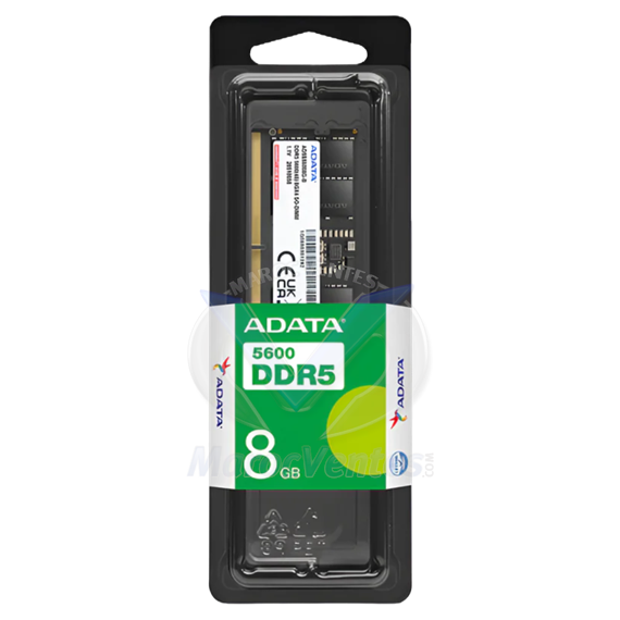 Barrette Mémoire ADATA SO-DIMM 8GB DDR5-5600MHz AD5S56008G-S