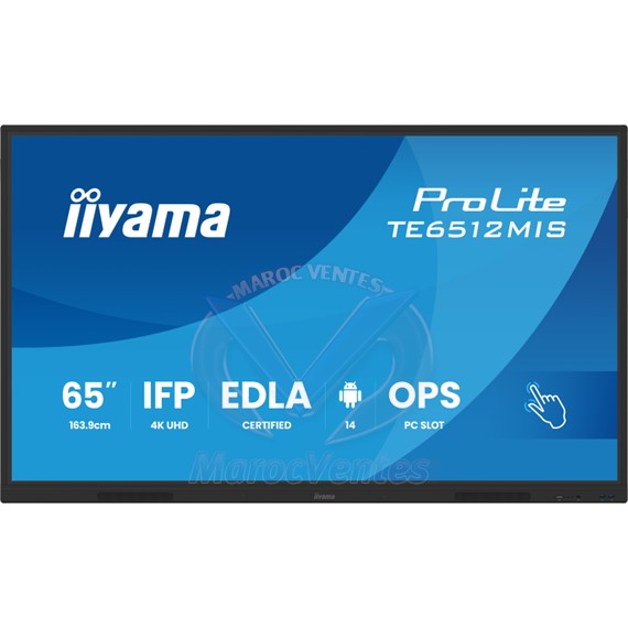 Écran Tactile Interactif 4K UHD 65" (163.9cm) Certifié Google EDLA TE6512MIS-B4AG