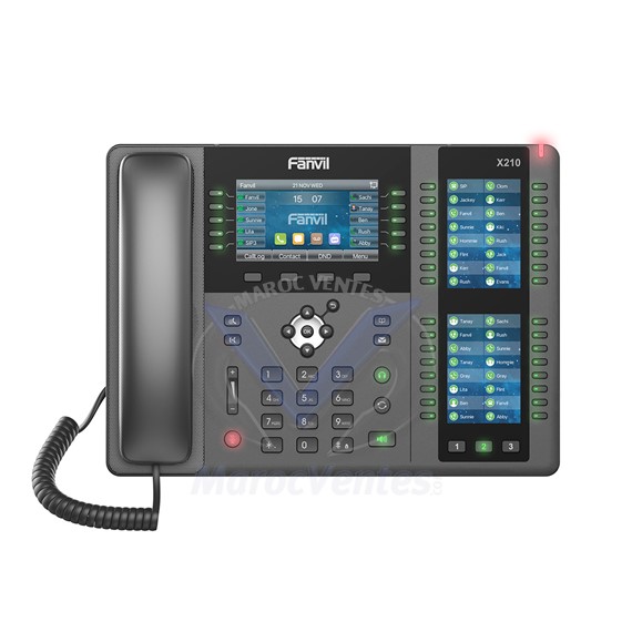 Telephone IP Entreprise a 20 comptes SIP Ecran Couleur 7" WiFi Bluetooth intégré avec BLF 96 buttons Gigabit X210