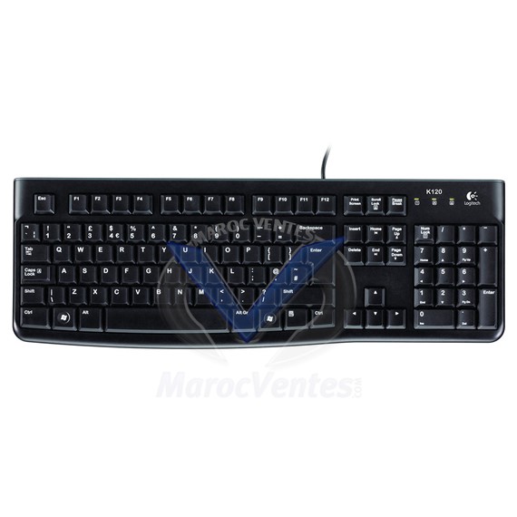 Clavier filaire résistant aux éclaboussures AZERTY Français K120
