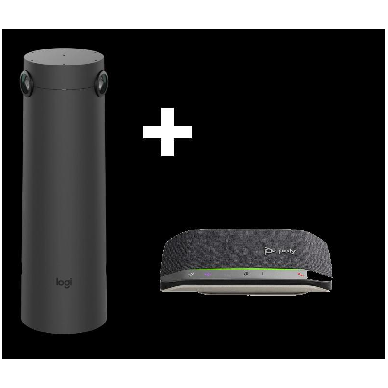 KIT BUNDLE CAMÉRA DE VISIOCONFÉRENCE SUR TABLE 360°  LOGITECH SIGHT + AUDIOCONFERENCE POLY SYNC 20 SIGHT + SYNC 20